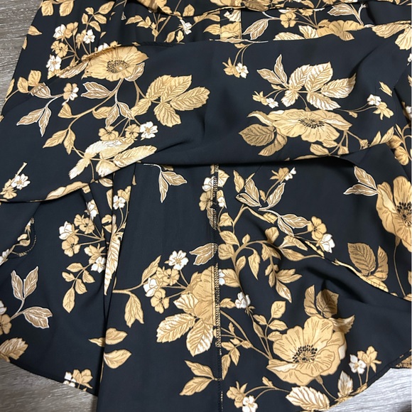 Nanette Lepore Crepe Chiffon Dress Belted Button Front LongSleeve Floral Size 14 - Picture 9 of 11